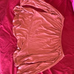 Off the shoulder salmon long sleeve shirt